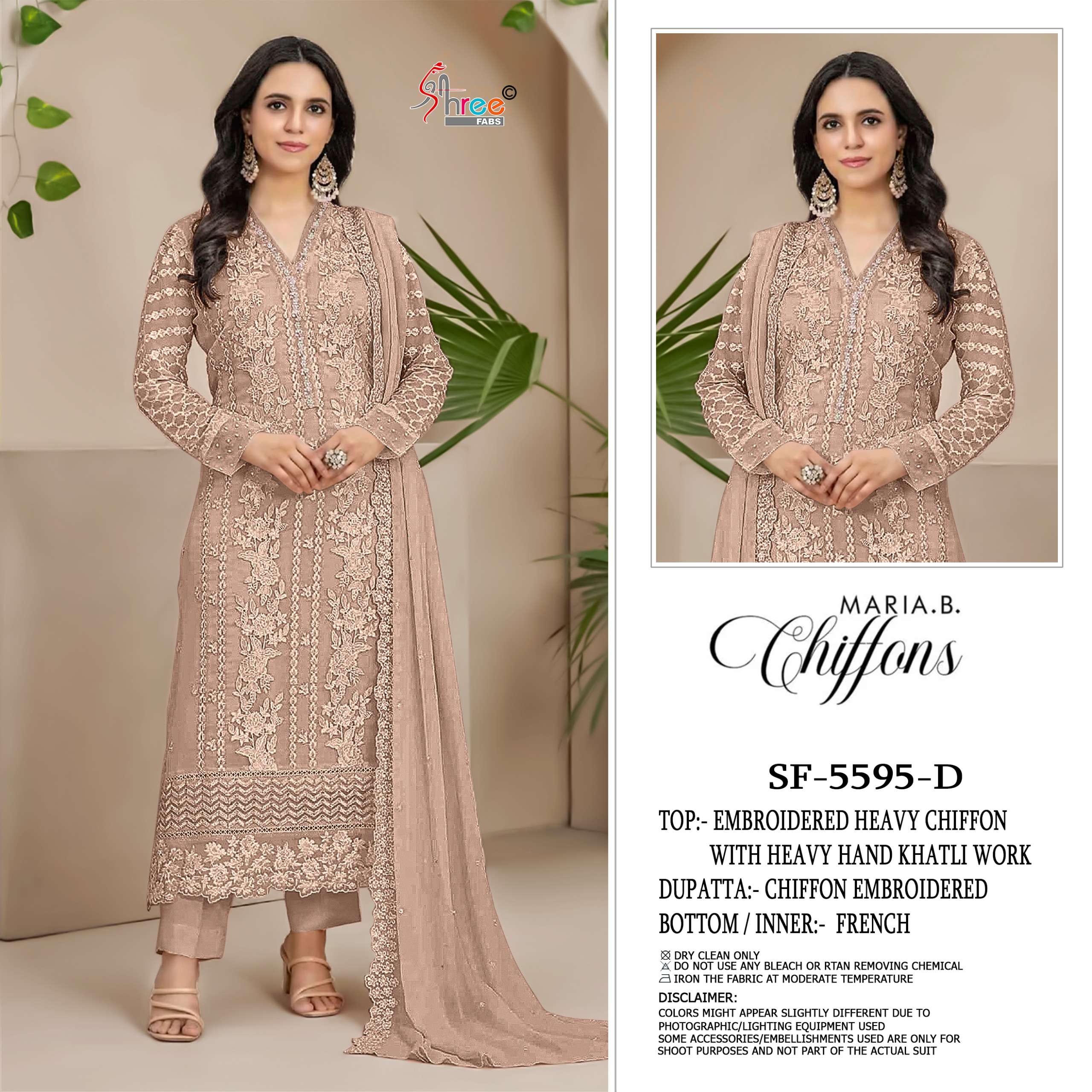 SHREE FABS SF 5595 COLOR CHIFFON HAND KHATLI WORK PAKISTANI MODAL DRESS SUPPLIER